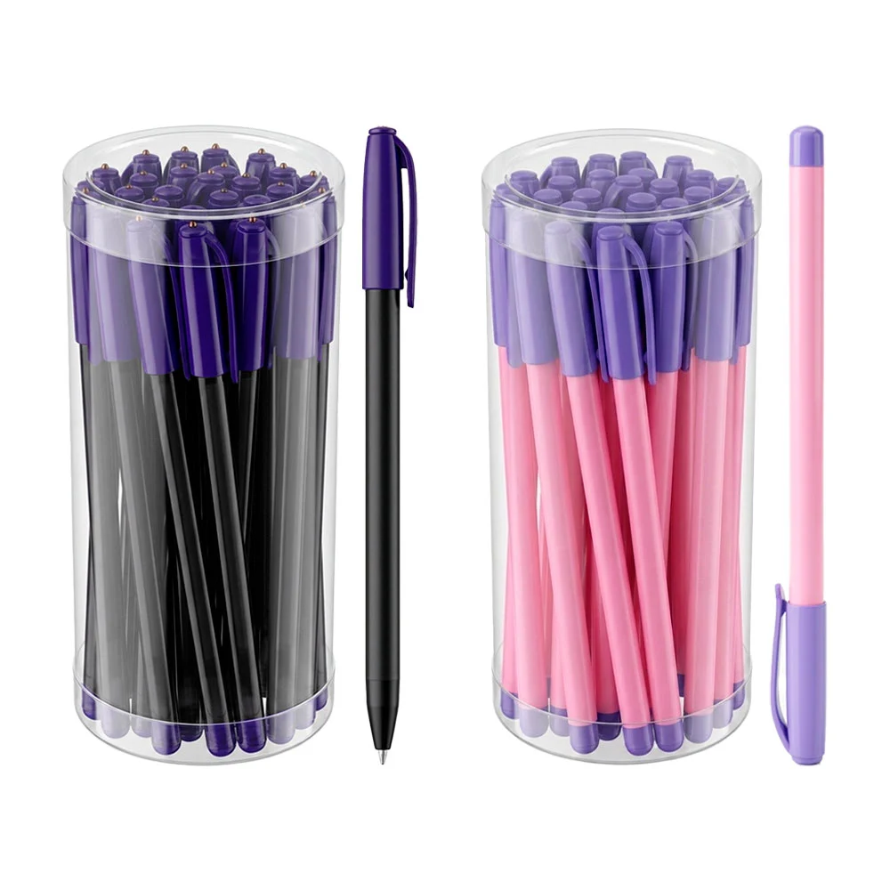 Estuche con 30 plumas / bolígrafos con tinta de color negro, variedad…