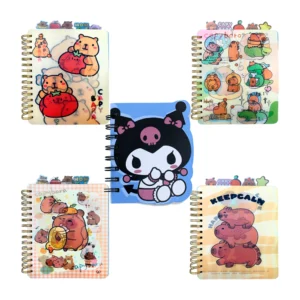 Libreta con efecto lenticular + separadores y estampado de capibaras,…