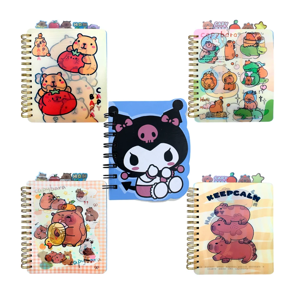 Libreta con efecto lenticular + separadores y estampado de capibaras,…
