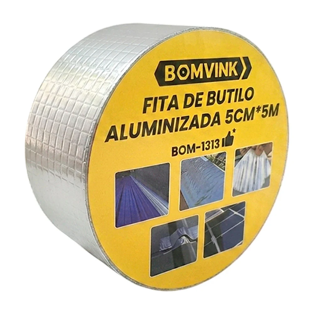 Cinta adhesiva selladora de butilo con recubrimiento de aluminio, 5cm…
