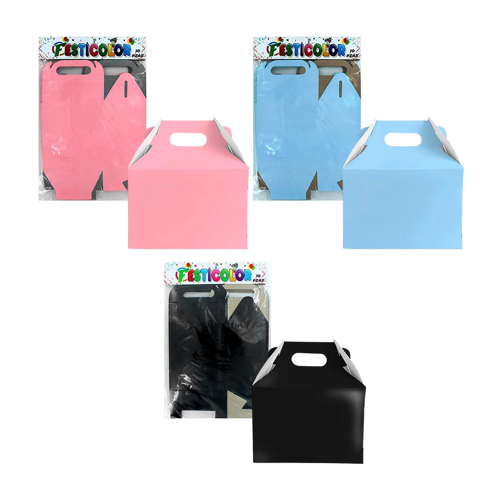 Paquete de 10 box lunch cajas loncheras festicolor lisas armables de …