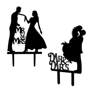 Paquete con 12 cake topper, con temática de enamorados, matrimonio o …