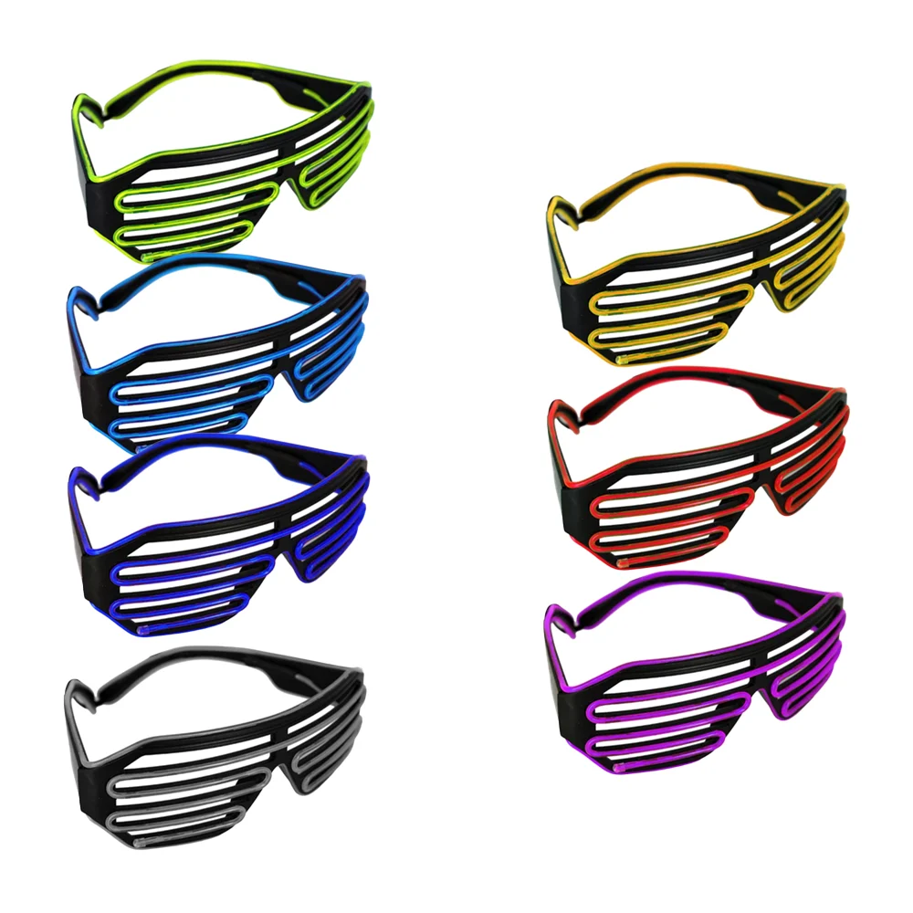 1pza Lentes negros para fiesta con luces led de pila, variedad de col…