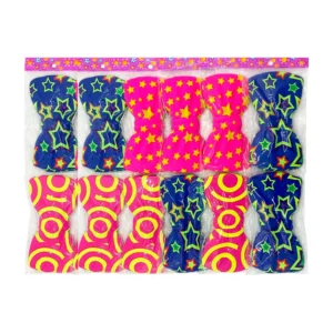 Paquete con 12 moños grandes neón para fiesta, variedad de diseños / …