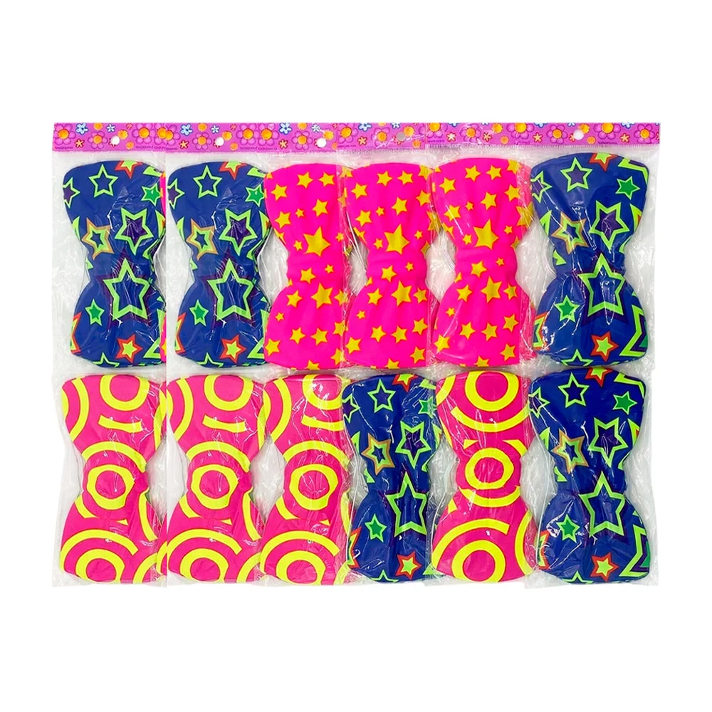 Paquete con 12 moños grandes neón para fiesta, variedad de diseños / …