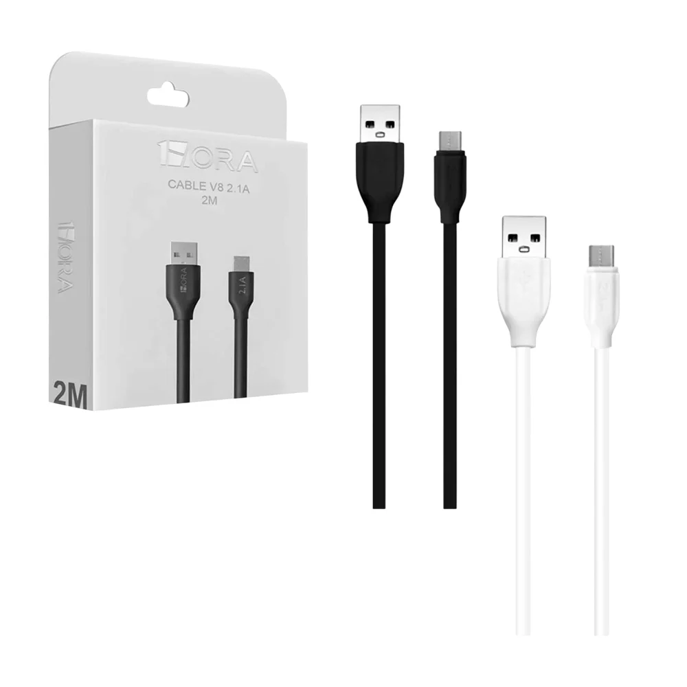 Cable 1hora tipo v8 de 2 metros para carga 2.1a / cab245