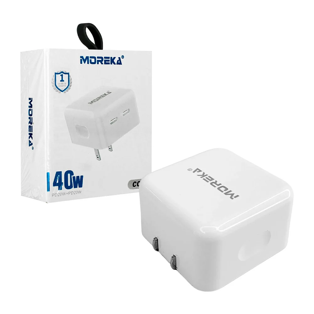Cubo moreka 40w con 2 puertos tipo c / cc21