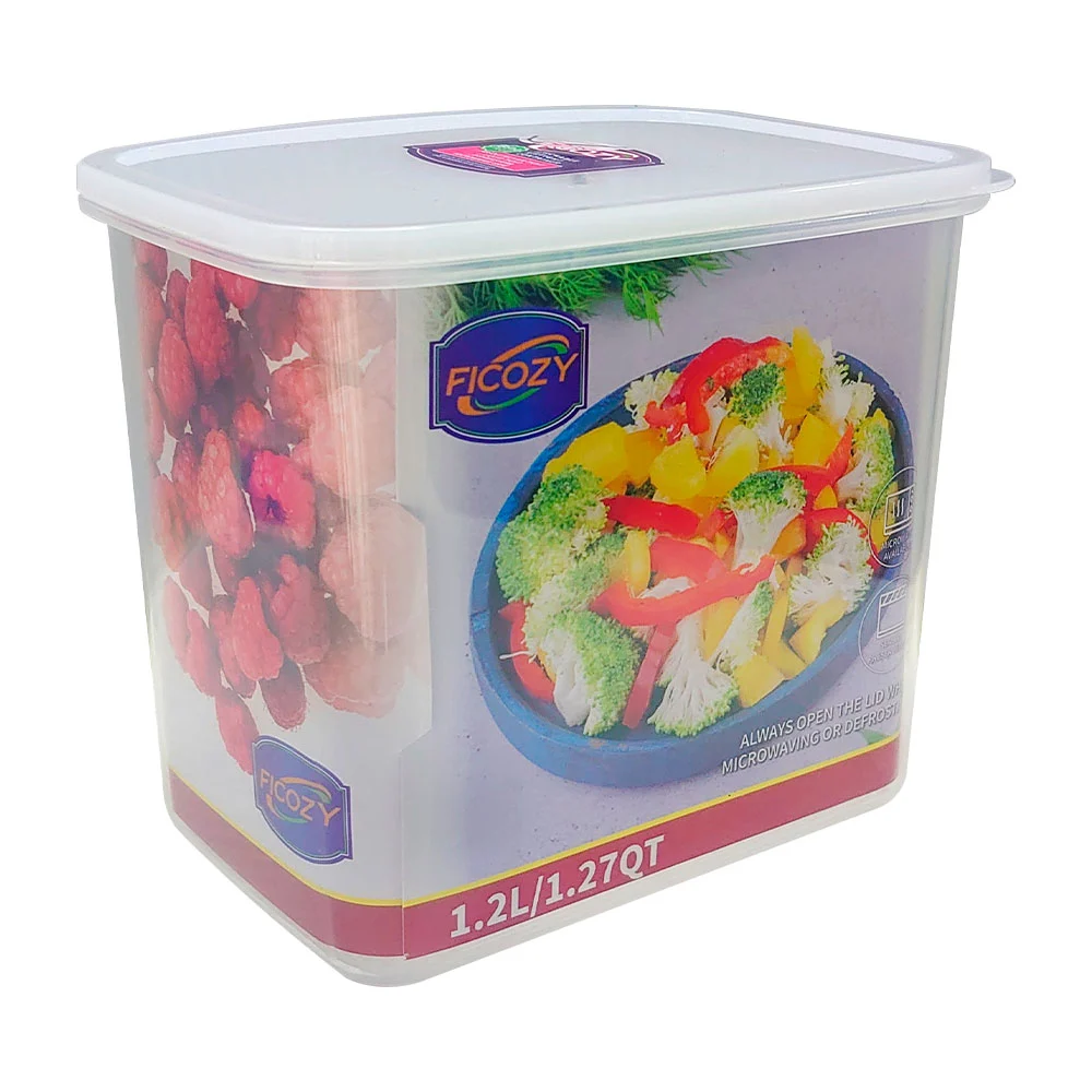 Tupper transparente de plástico, tapa de silicón con capacidad de 1.2…