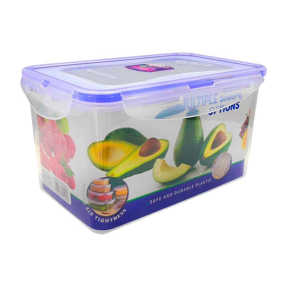 Tupper transparente rectangular con cierre hermético, capacidad de 1.…