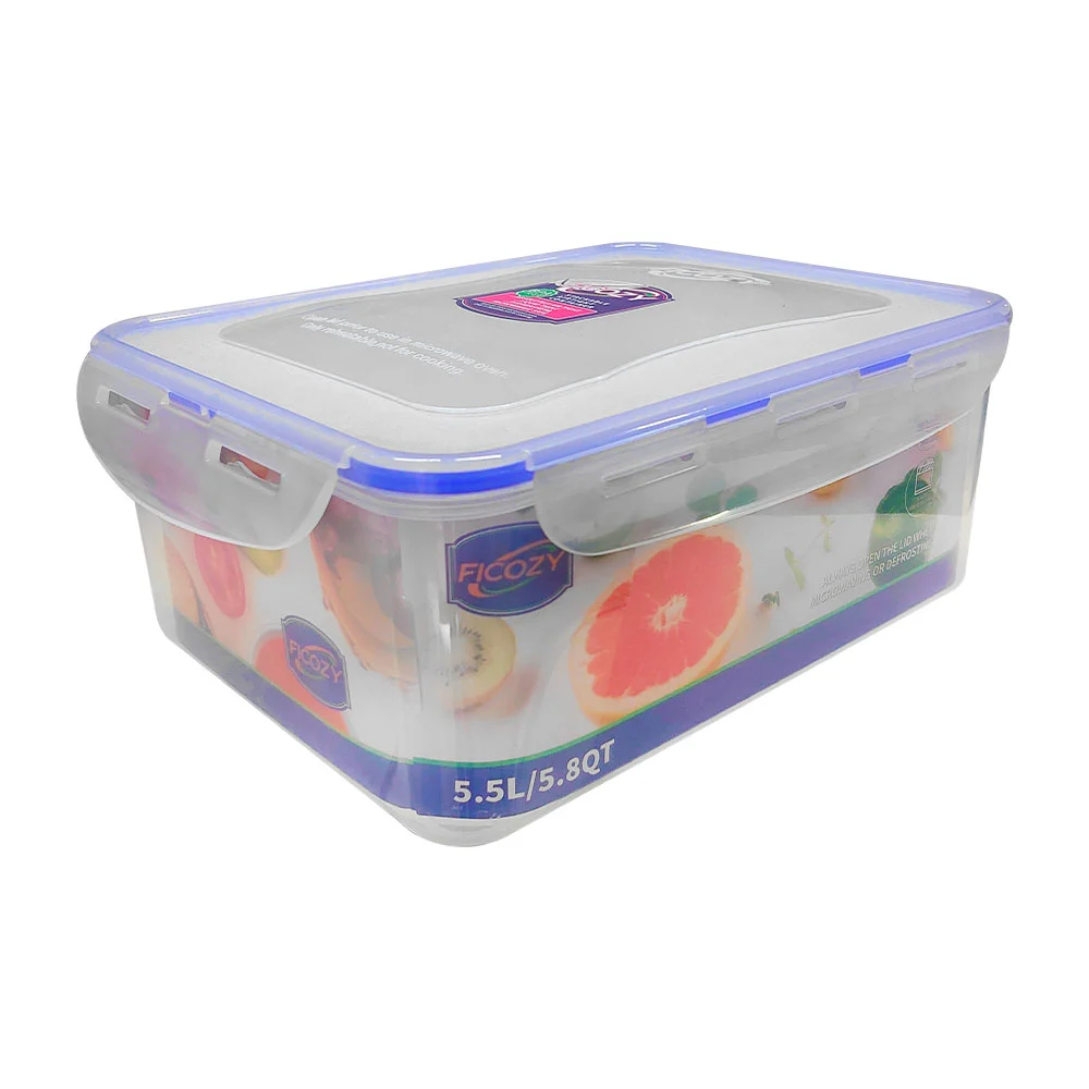 Tupper rectangular transparente con cierre hermético y estilador, cap…
