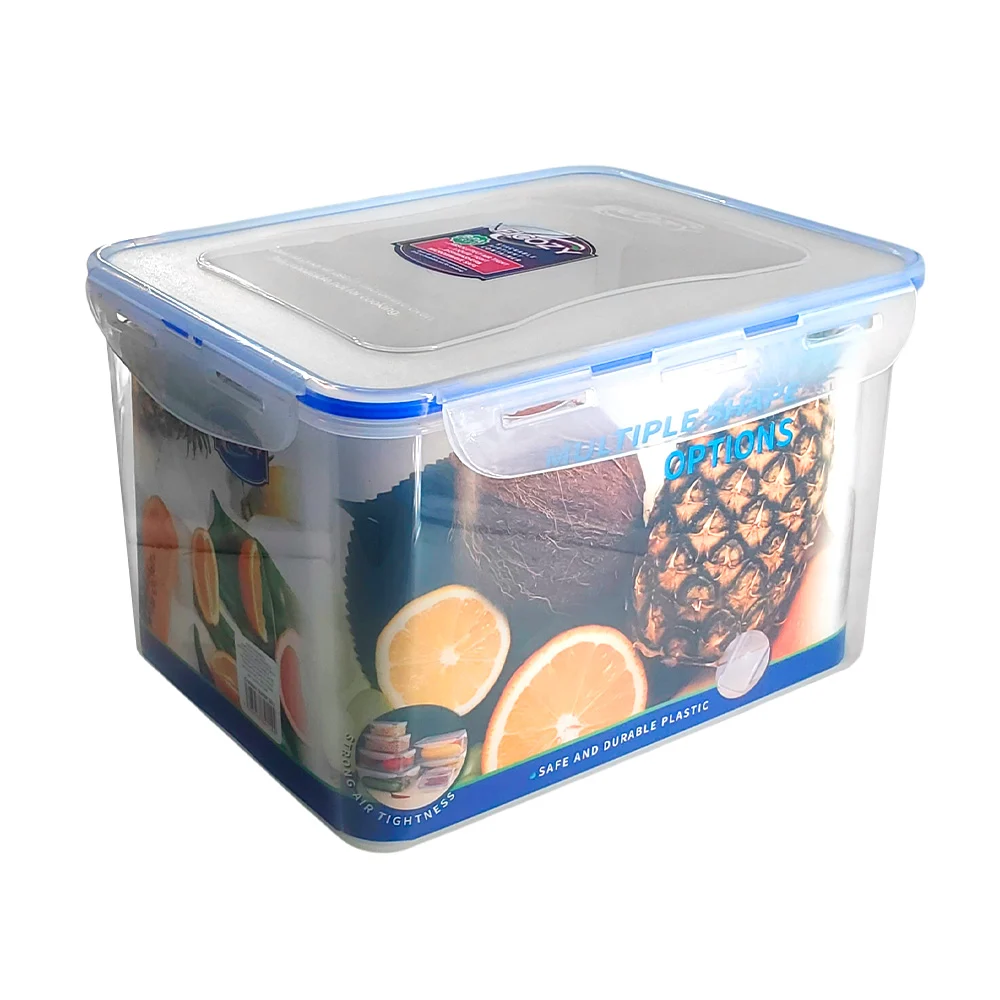Tupper rectangular transparente con cierre hermético y estilador, cap…