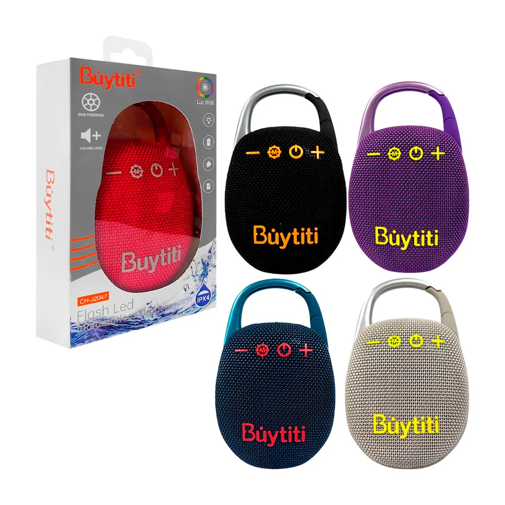 Bocina ovalada bluetooth buytiti con gancho, puerto usb-tf, a prueba …