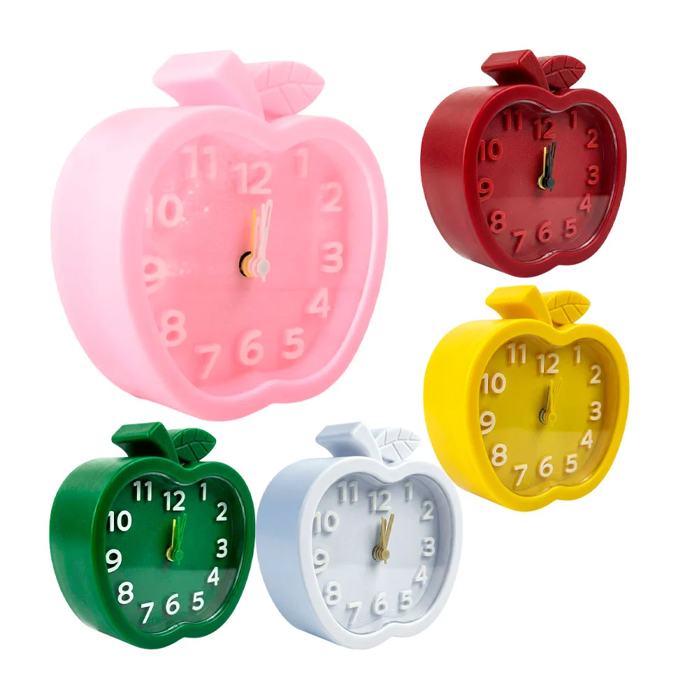 Reloj despertador pequeño con manecillas en forma de manzana, varieda…