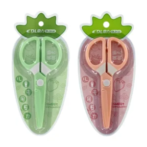 1pza Tijeras de plástico circulo blanco, variedad de colores dl3130