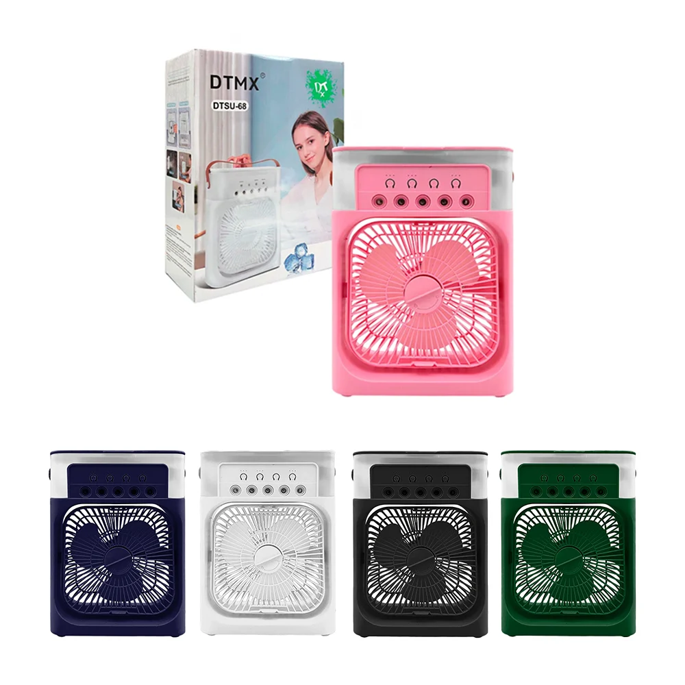 Ventilador cuadrado con 3 velocidades, enfriador de agua, luz rgb y h…