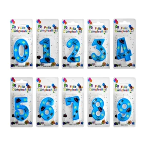 1pz Vela para cumpleaños con estampado hípster, variedad de número