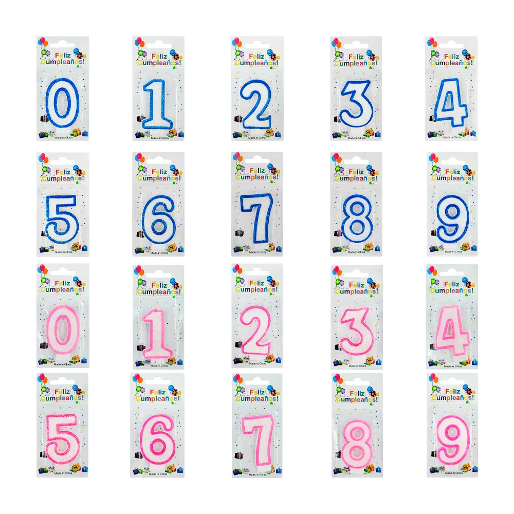 1pz Vela para cumpleaños blanca de brillantina y borde de color, 7.5cm
