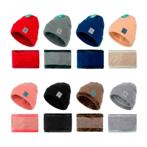 Juego de gorro tejido con felpa y bufanda tipo collarin, variedad de …