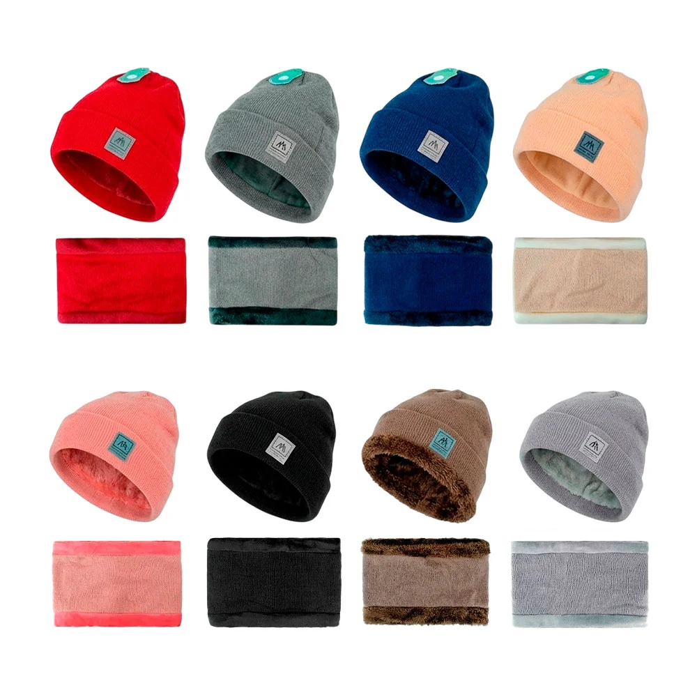 Juego de gorro tejido con felpa y bufanda tipo collarin, variedad de …