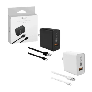 Combo turbo cargador 1hora con entrada tipo c para carga 3a + cable u…