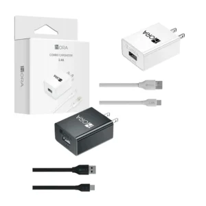 Combo cargador 1hora de 2.4a con adaptador de corriente y cable tipo …