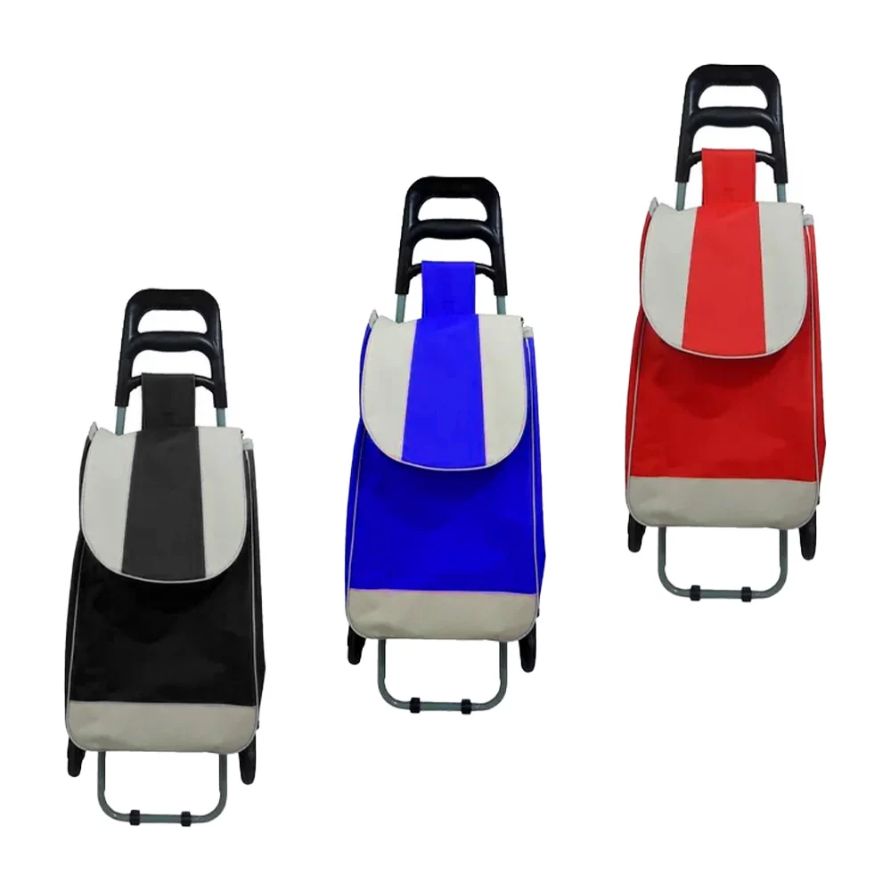 Carrito de mandado plegable, bicolor con 2 compartimientos y 3 ruedas…