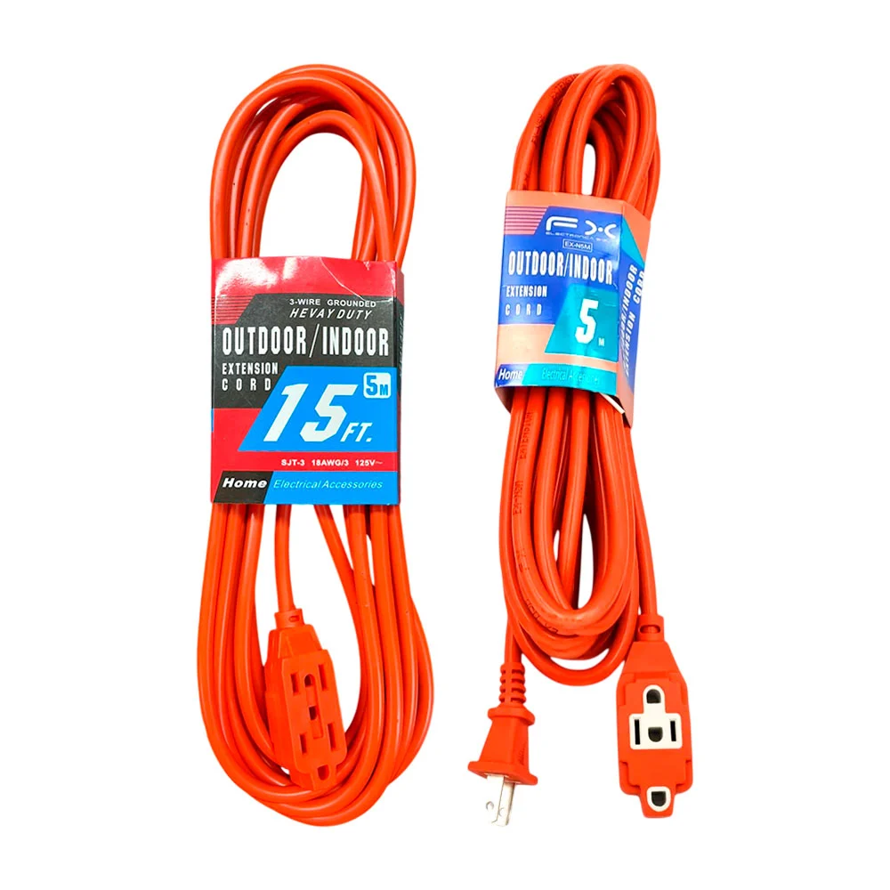Extensión naranja outdoor indoor de uso rudo 15ft-5m con 3 contactos …