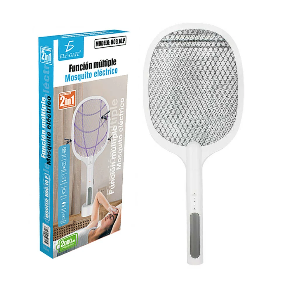 Raqueta Mata Mosquitos Lámpara Led Recargable Eléctrica