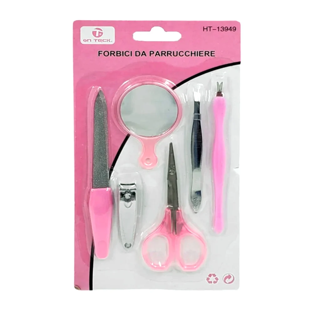 Set de belleza con productos de manicura, saca cejas y mini espejo re…