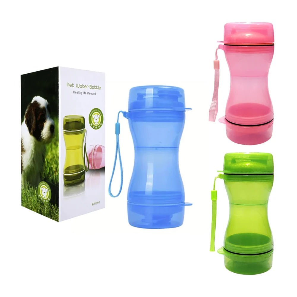 Botella portátil de plástico para almacenar comida y agua para mascot…