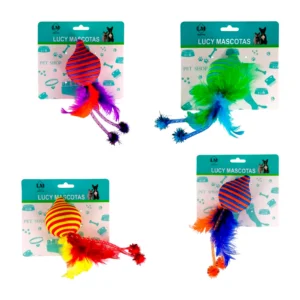 Juguete interactivo en forma de trompo con plumas para gato, variedad…