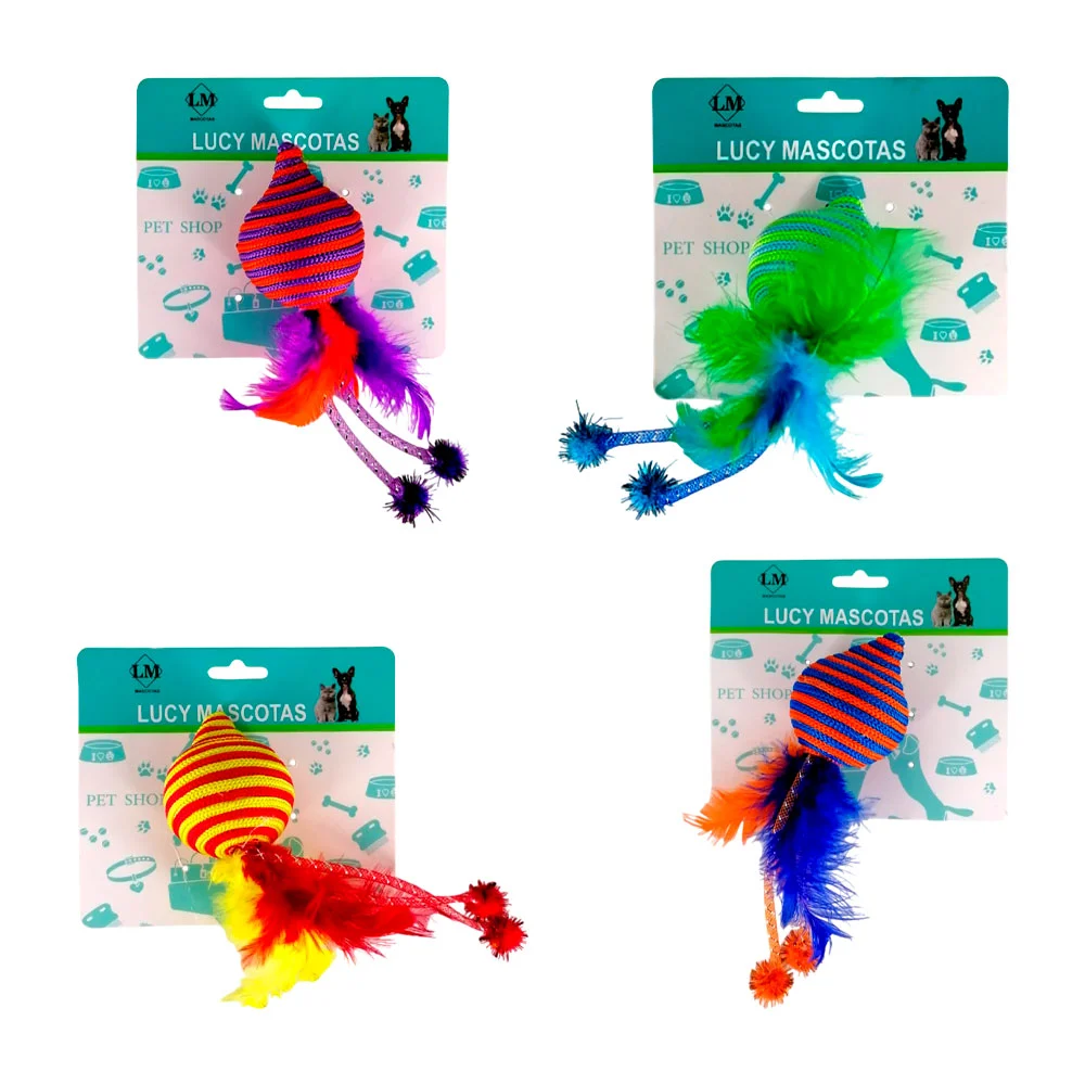 Juguete interactivo en forma de trompo con plumas para gato, variedad…