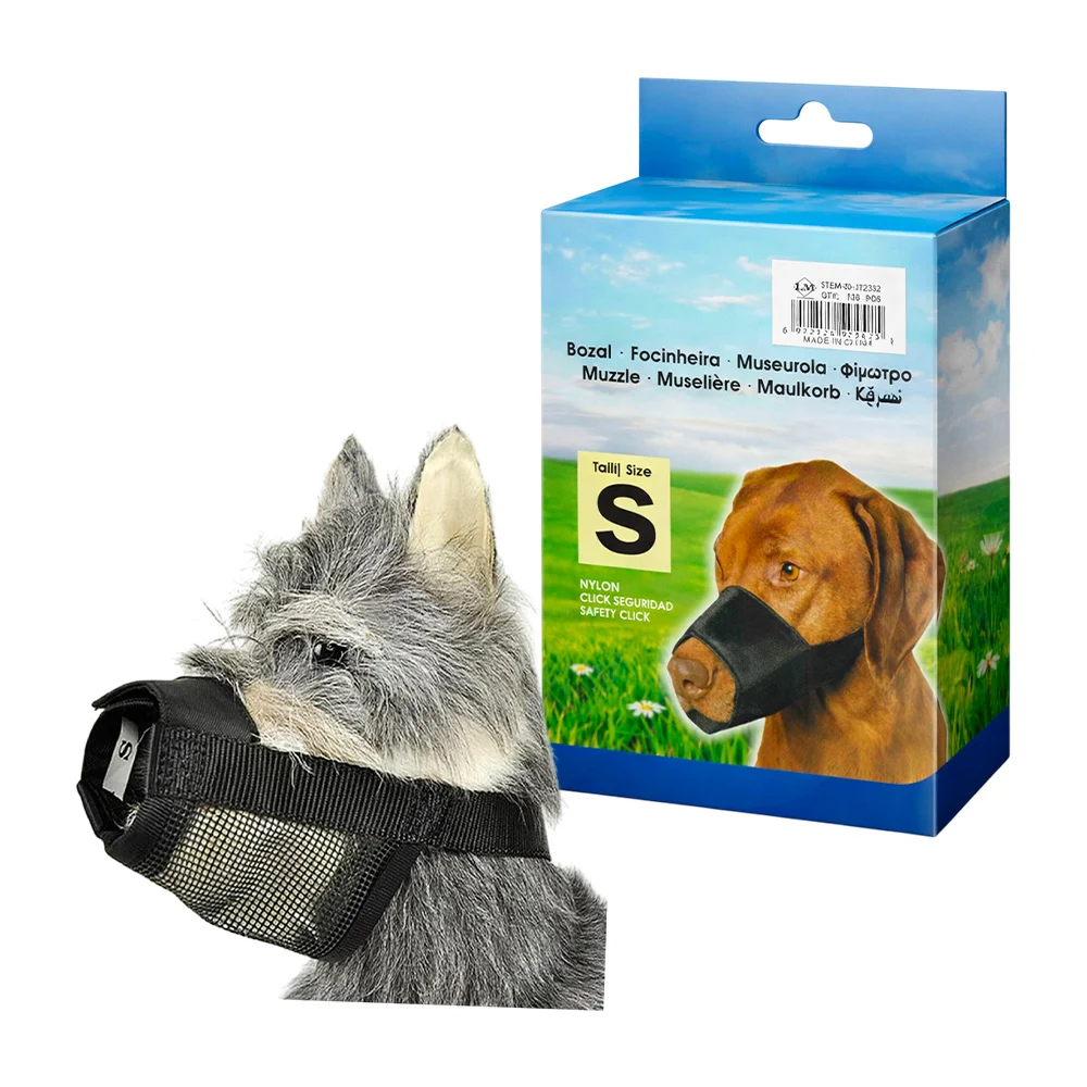 Bozal ajustable de tela tipo malla color negro talla s para perros / …