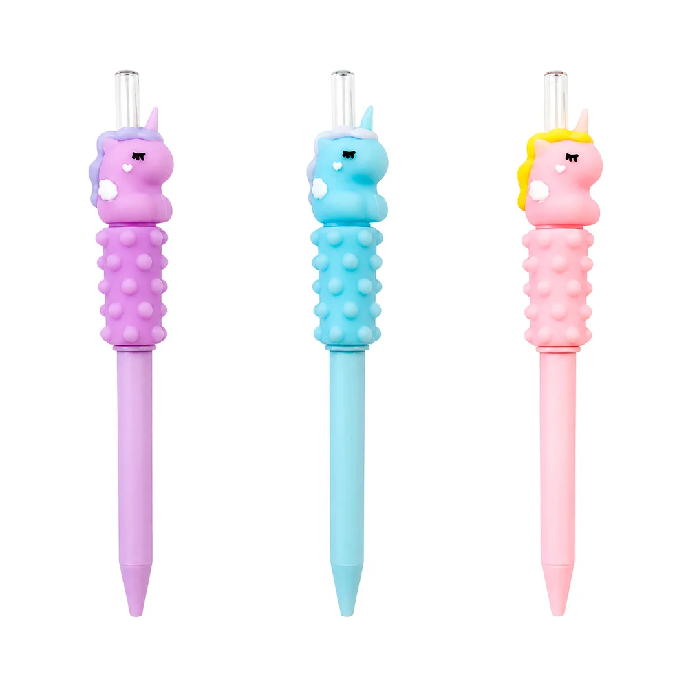 1pza pluma retráctil de tinta negra con figura en forma de unicornio …