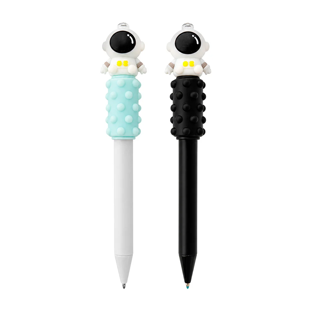 1pza Pluma retráctil de tinta negra con figura de silicona en forma d…