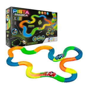 Pista mágica luminosa + carrito con luces, 217 pzas, 300cm / kq212119