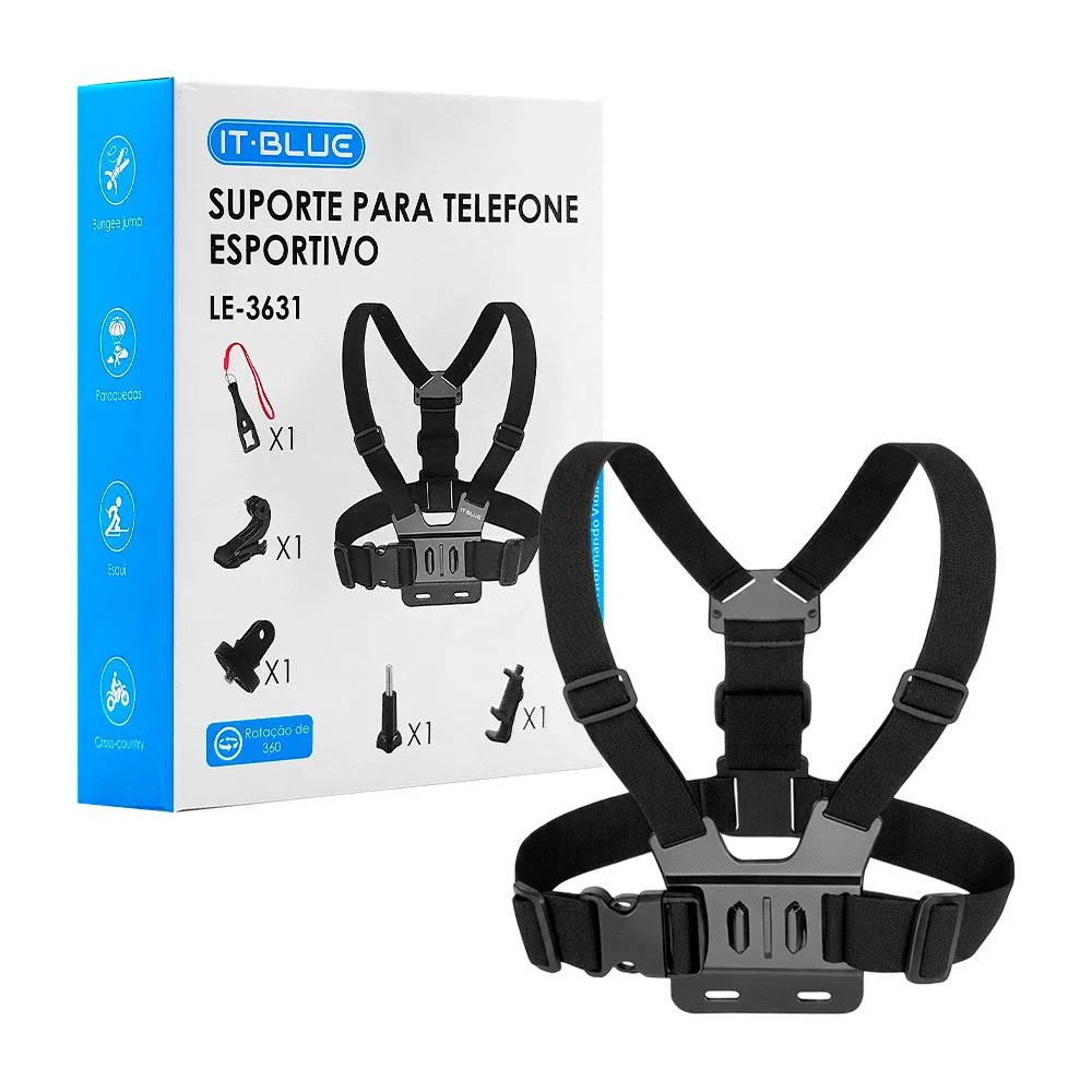 Soporte corporal deportivo ajustable para teléfono o cámara, giro de …