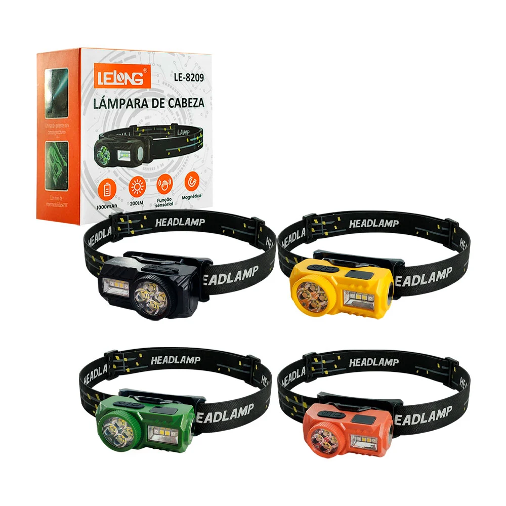 Lámpara de minero con 4 led tipo lupa y diferentes modos de luz, vari…