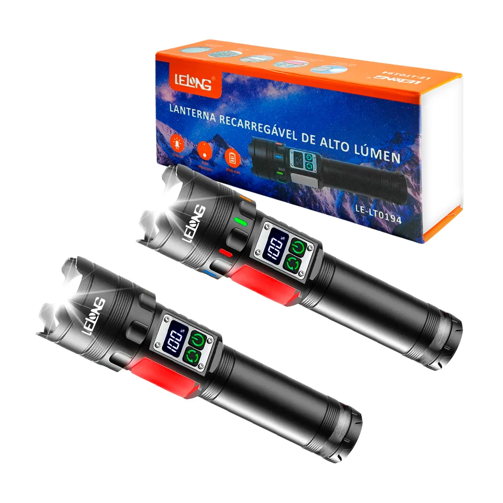 Linterna de mano recargable con distintos modos de iluminación + corr…