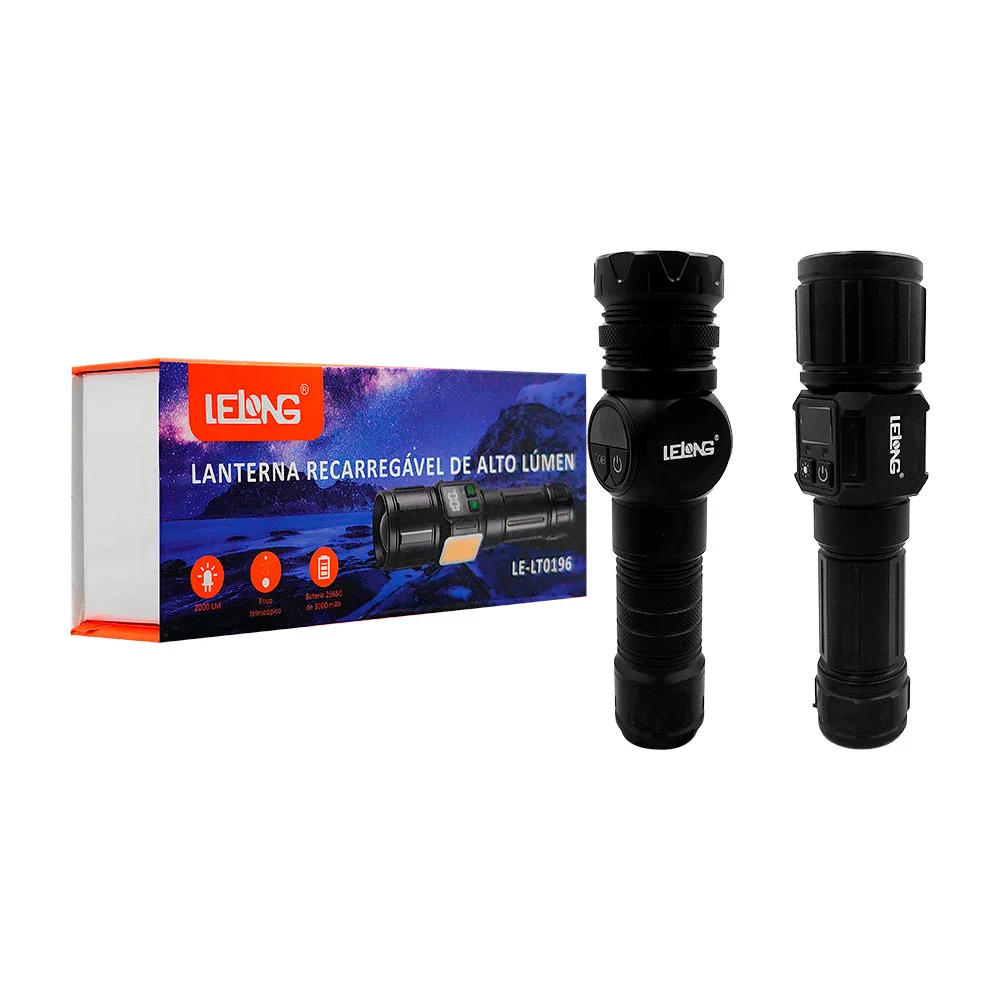 Linterna de mano recargable con zoom ajustable y diferentes modos de …