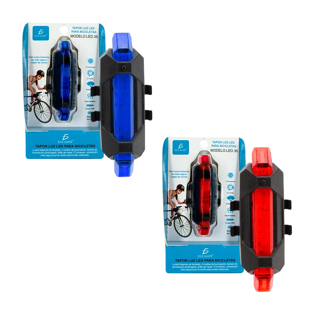 Lámpara tapon de luz led trasera para bicicleta con 4 modos de ilumin…