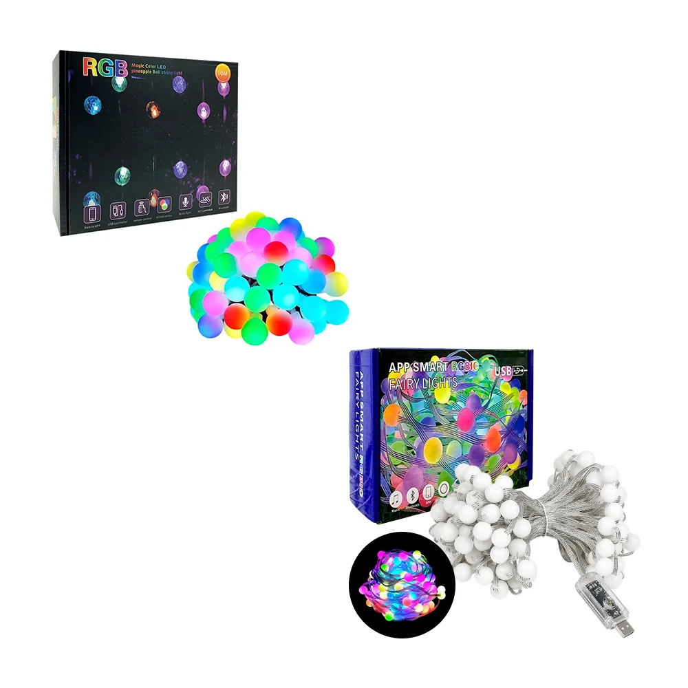 Serie led usb de 20 metros con luces multicolor rgb + control remoto …