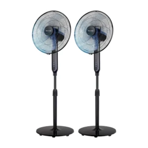 Par de ventiladores tipo pedestal de 16 pulgadas y 5 aspas, 2 en 1