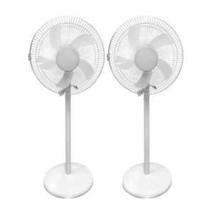 Par de ventiladores de 16 pulgadas con 5 aspas y pedestal retráctil 2…