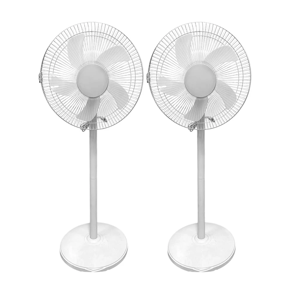 Par de ventiladores de 16 pulgadas con 5 aspas y pedestal retráctil 2…
