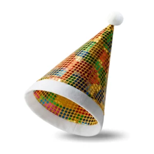 1pza Gorro navideño con lunares multicolor y punta de pompón, varieda…