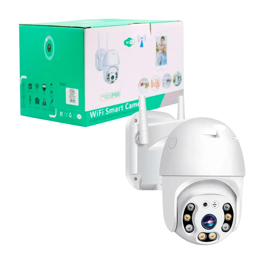 Cámara de seguridad wifi con micrófono, sensor, protección ip66 y 2 a…