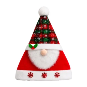 1pza Gorro decorativo navideño con pompón y barba de santa claus / lu…