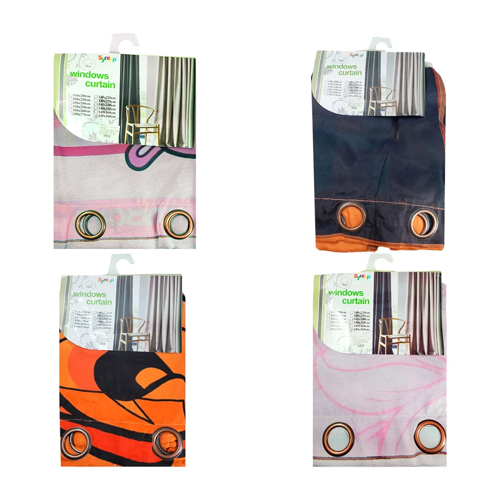 Cortina de tela personalizada con estampado de personajes animados, 1…