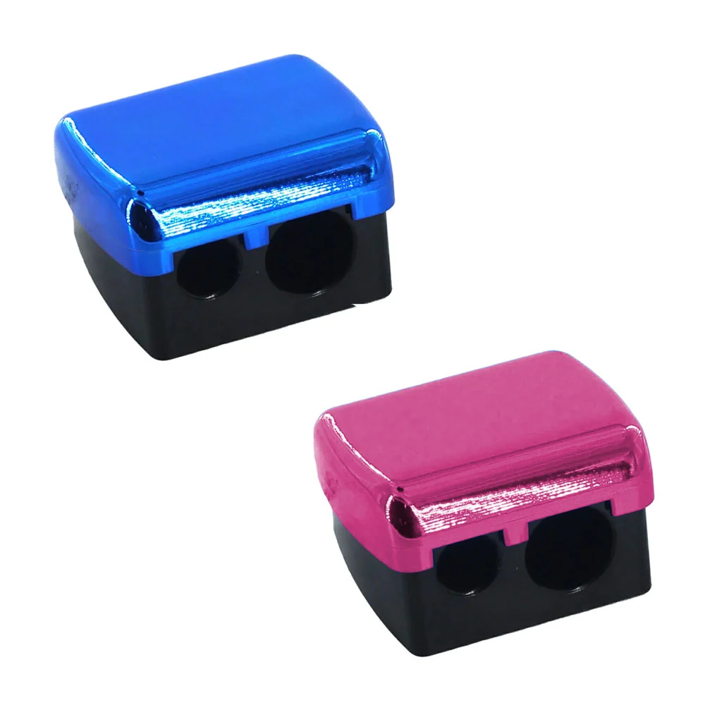 1pza Sacapuntas doble de plástico para lápiz de ceja y labios, varied…